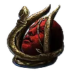 Yaomac's Orb of Sacrifice currency item icon - a fiery corruption orb from Atziri's Vault