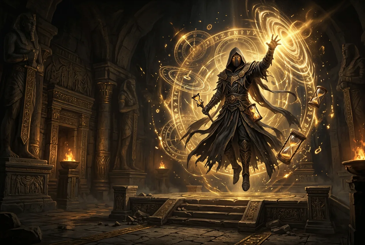 Zarokh the Temporal in the Trial of the Sekhemas arena